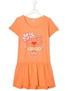 Kenzo Kids расклешенное платье с короткими рукавами и логотипом