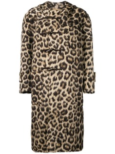 R13 пальто с капюшоном и леопардовым принтом