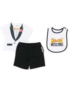 Moschino Kids "футболка, шорты и нагрудник с принтом"