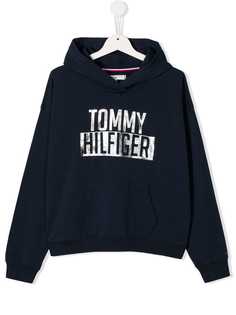 Tommy Hilfiger Junior толстовка с капюшоном и логотипом металлик