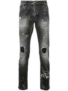Philipp Plein джинсы скинни с эффектом потертости