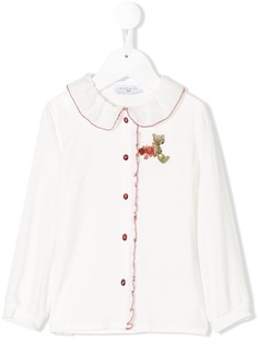 Monnalisa блузка с присборенными длинными рукавами