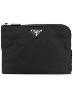 Prada logo clutch bag