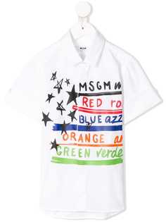 Msgm Kids рубашка-поло в стиле колор-блок