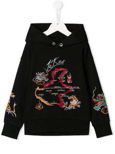 Diesel Kids толстовка с капюшоном и вышитым драконом