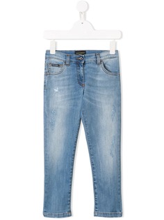 Dolce & Gabbana Kids выбеленные джинсы кроя слим