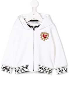 Dolce & Gabbana Kids толстовка на молнии #DGROYALS с капюшоном