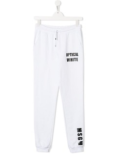 Msgm Kids спортивные брюки с принтом логотипа
