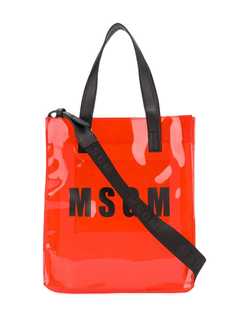Msgm Kids виниловая сумка-тоут с логотипом