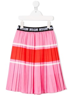 Msgm Kids плиссированная юбка в полоску