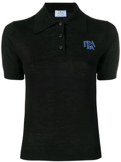 Prada жаккардовая рубашка-поло с логотипом