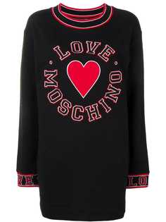 Love Moschino heart patch sweater dress