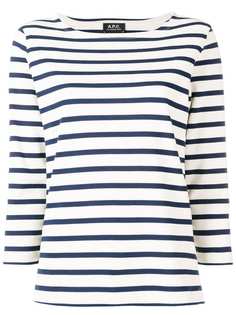 A.P.C. топ в полоску с вырезом-лодочкой