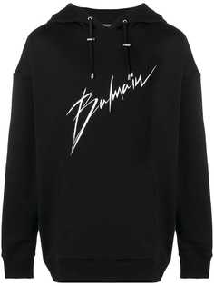 Balmain толстовка с капюшоном и логотипом