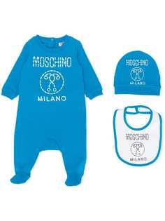 Moschino Kids "пижама, нагрудник и шапка с логотипом"