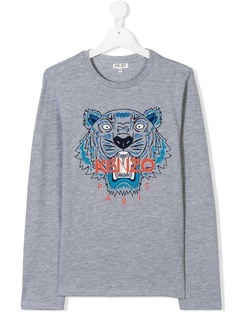 Kenzo Kids футболка с принтом тигра