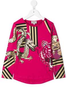 Kenzo Kids футболка с длинными рукавами и принтом