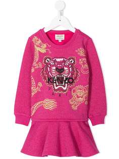 Kenzo Kids платье-толстовка с тигром