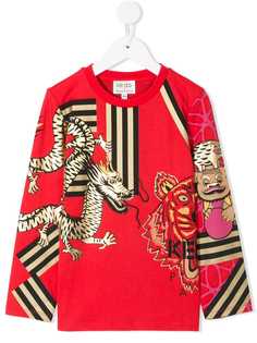 Kenzo Kids футболка с длинными рукавами и принтом