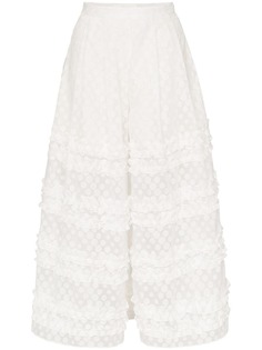 Paskal ruffle detail polka dot culotte trousers