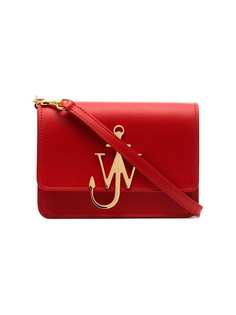 JW Anderson scarlet red mini logo embellished leather crossbody bag
