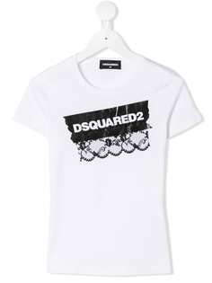 Dsquared2 Kids футболка с кружевным логотипом