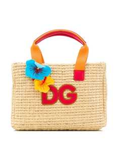 Dolce & Gabbana Kids сумка из рафии с нашивкой-логотипом
