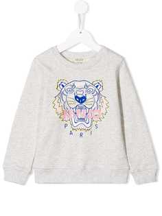 Kenzo Kids толстовка с вышитым логотипом и тигром