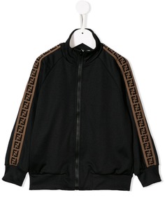 Fendi Kids толстовка на молнии с логотипом