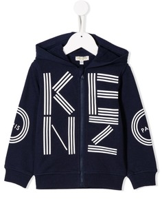 Kenzo Kids толстовка на молнии с капюшоном и принтом логотипа