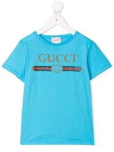 Gucci Kids футболка с принтом логотипа