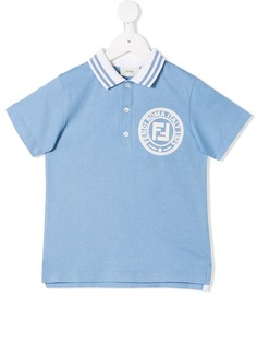 Fendi Kids рубашка-поло с нашивкой-логотипом