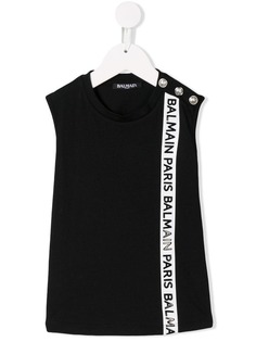 Balmain Kids топ с логотипом