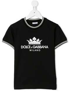 Dolce & Gabbana Kids футболка с логотипом и полосками
