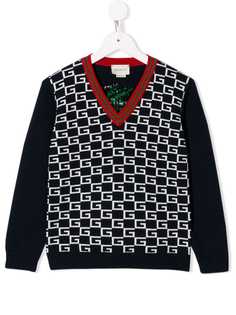 Gucci Kids свитер с леопардовым узором