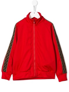 Fendi Kids толстовка на молнии с логотипом