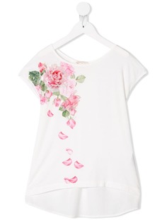 Monnalisa футболка с принтом роз