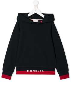 Moncler Kids худи с логотипом и полосатой отделкой