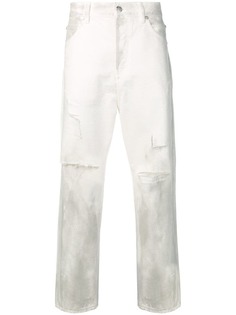 Balmain прямые джинсы с прорехами