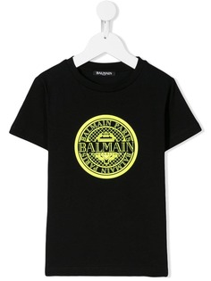 Balmain Kids футболка с принтом логотипа