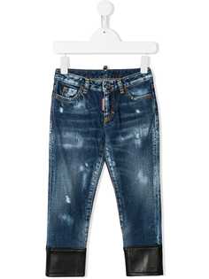 Dsquared2 Kids джинсы с отделкой из искусственной кожи
