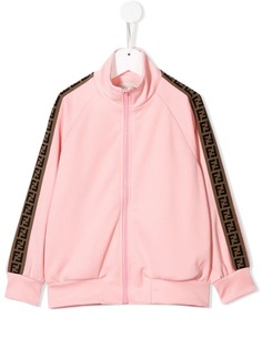 Fendi Kids толстовка на молнии с логотипом