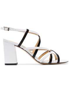 Kalda white and black Pip 85 strappy leather sandals