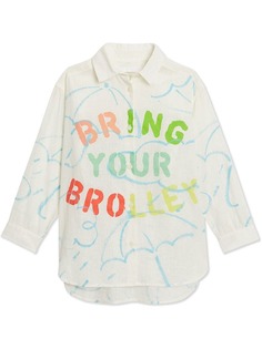 Burberry Kids рубашка с принтом зонта