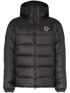 Norrona logo print hooded jacket