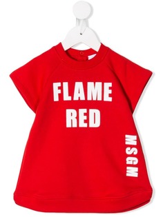 Msgm Kids платье-футболка с принтом Flame Red