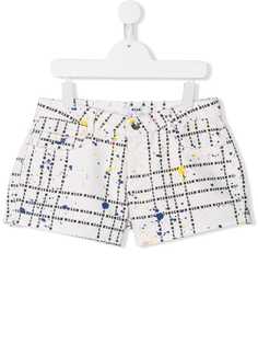Msgm Kids шорты в клетку с логотипом