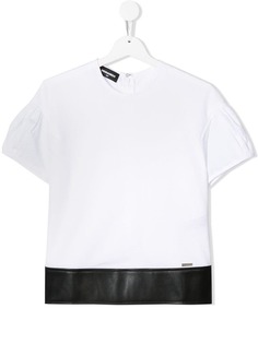 Dsquared2 Kids футболка с отделкой из искусственной кожи
