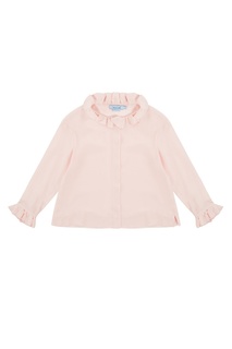 Розовая шелковая блузка с оборками Mi Mi Sol