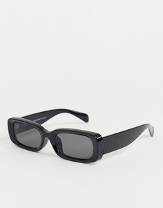 Черные солнцезащитные очки в прямоугольной оправе Weekday Resort Capsule - Черный